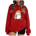 thumbnail image 1 of Pisexur Chandail d'Halloween pour Femmes en Molleton Orange Chandail à Manches Longues Col Rond Chandails de Mode avec Motif Citrouille Chandails à Capuche d'Halloween Hauts à Enfiler, 1 of 3