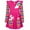 Fuchsia Red, variant on Girls Long Sleeve Stretchy Dress Kids A line Twirly Skater Casual Rainbow Unicorn Dresses