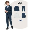 thumbnail image 6 of Kids Boys Handsome 5 Piece Suit Clothes Holiday Outdoor Soft Piano Hosting Performance Dress Suit, 6 of 9