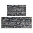 thumbnail image 1 of Coffee Black Text Pattern Kitchen Mats for Floor Set Of 2,Kitchen Rugs Mats with Dirty Resistance,washable,Non-Slip,kitchen Mats 17.7x24+17.7x48inch, 1 of 7