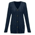 thumbnail image 5 of Pull Hiver Cardigan Manches Longues Boutonnage Ouvert sur le devant avec Poche, 5 of 5