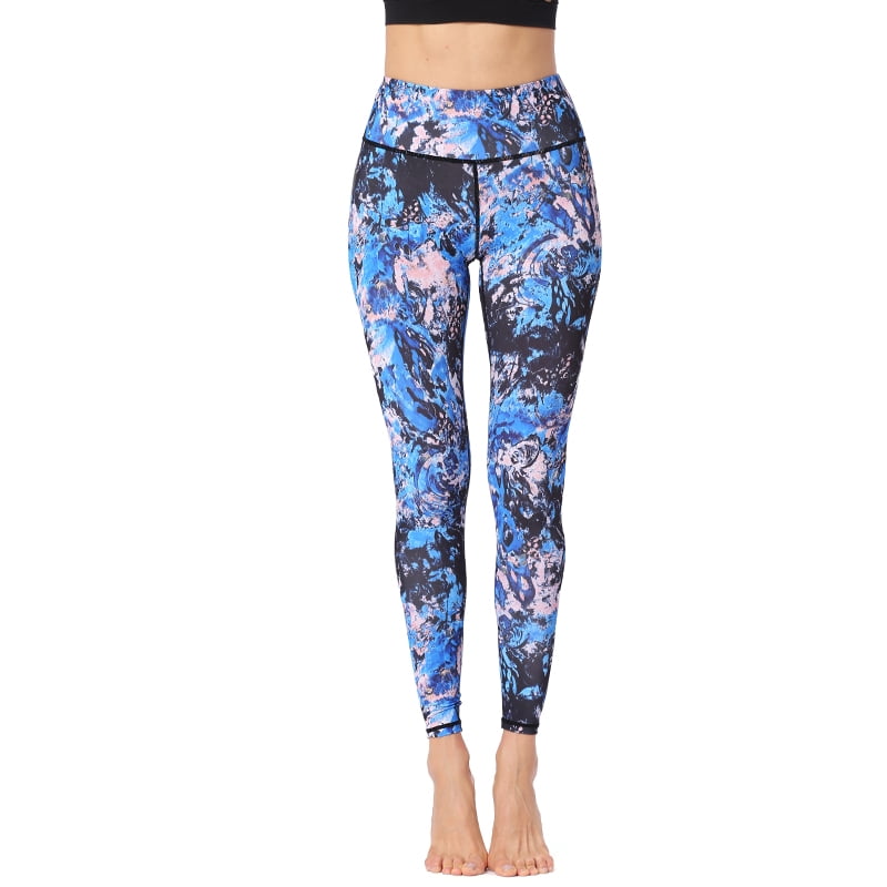 blue camo yoga pants