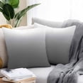 thumbnail image 3 of Outdoor Pillow Cover Gray and White Ombre Set of 2 Waterproof Throw Pillowcases Gradual Color Decorative Patio Furniture Pillows for Couch Garden Indoor & Outdoor Use, 3 of 9