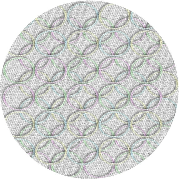 Ahgly Company Indoor Round Patterned Dark Gray Novelty Area Rugs, 3' Round