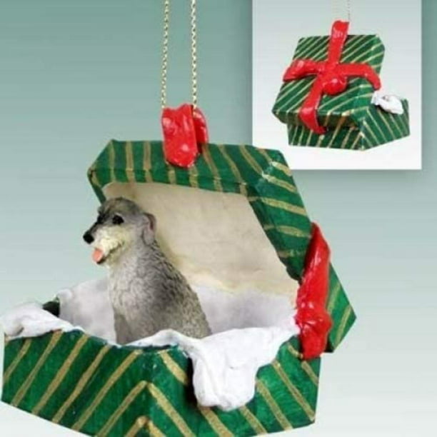 Conversation Concepts Irish Wolfhound Gift Box Green Ornament 