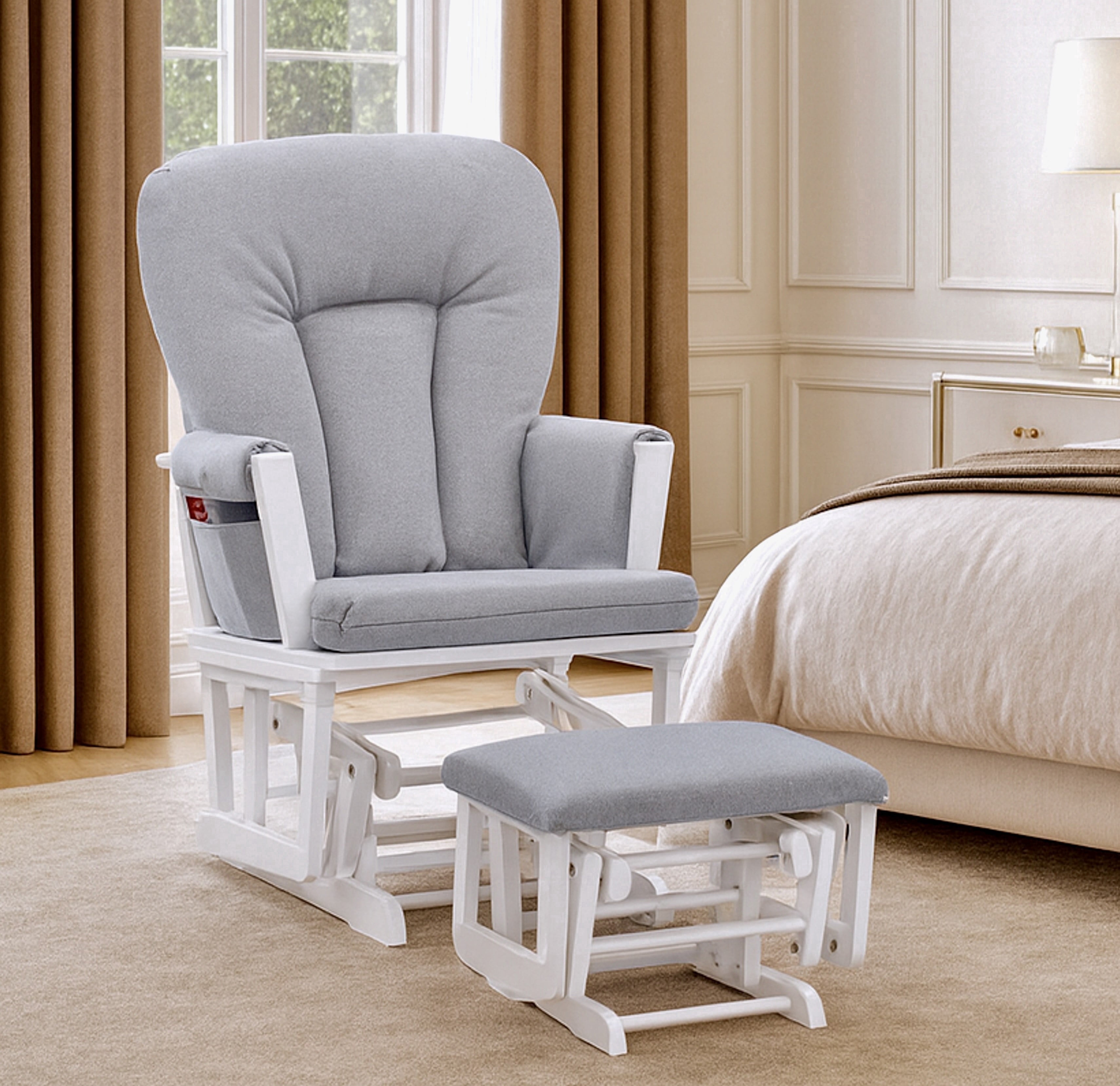 DaVinci Maya Swivel Glider and Ottoman in Cotton Weave - Walmart.com