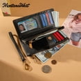 thumbnail image 5 of Montana West Women Wristlet Wallet Large Bifold Credit Card Holder Money Organizer, Black, 5 of 7