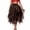 Coffee, variant on QHFBli Women's Tulle Skirts High Low Layered Puffy Fairy Skirts Midi Length Irregular Tutu Skirt