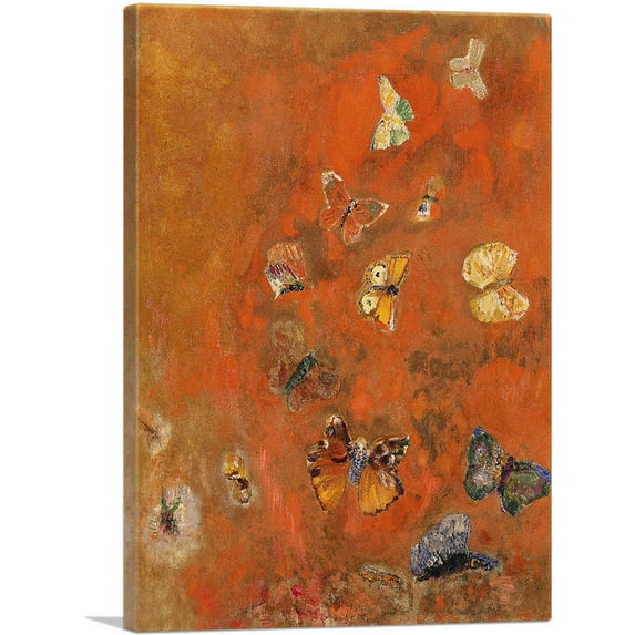 ARTCANVAS Evocation of Butterflies 1912 Canvas Art Print by Odilon Redon - Size: 40" x 26" (1.50" Deep)