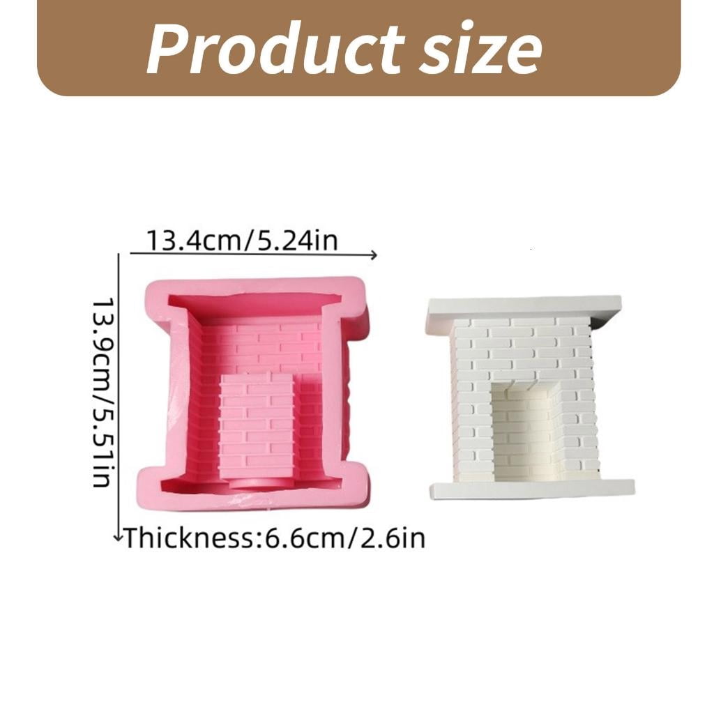 Osdhezcn Fireplaces Candle Holder Mold Silicone Mould Gypsum Resin Craft Molds Wedding