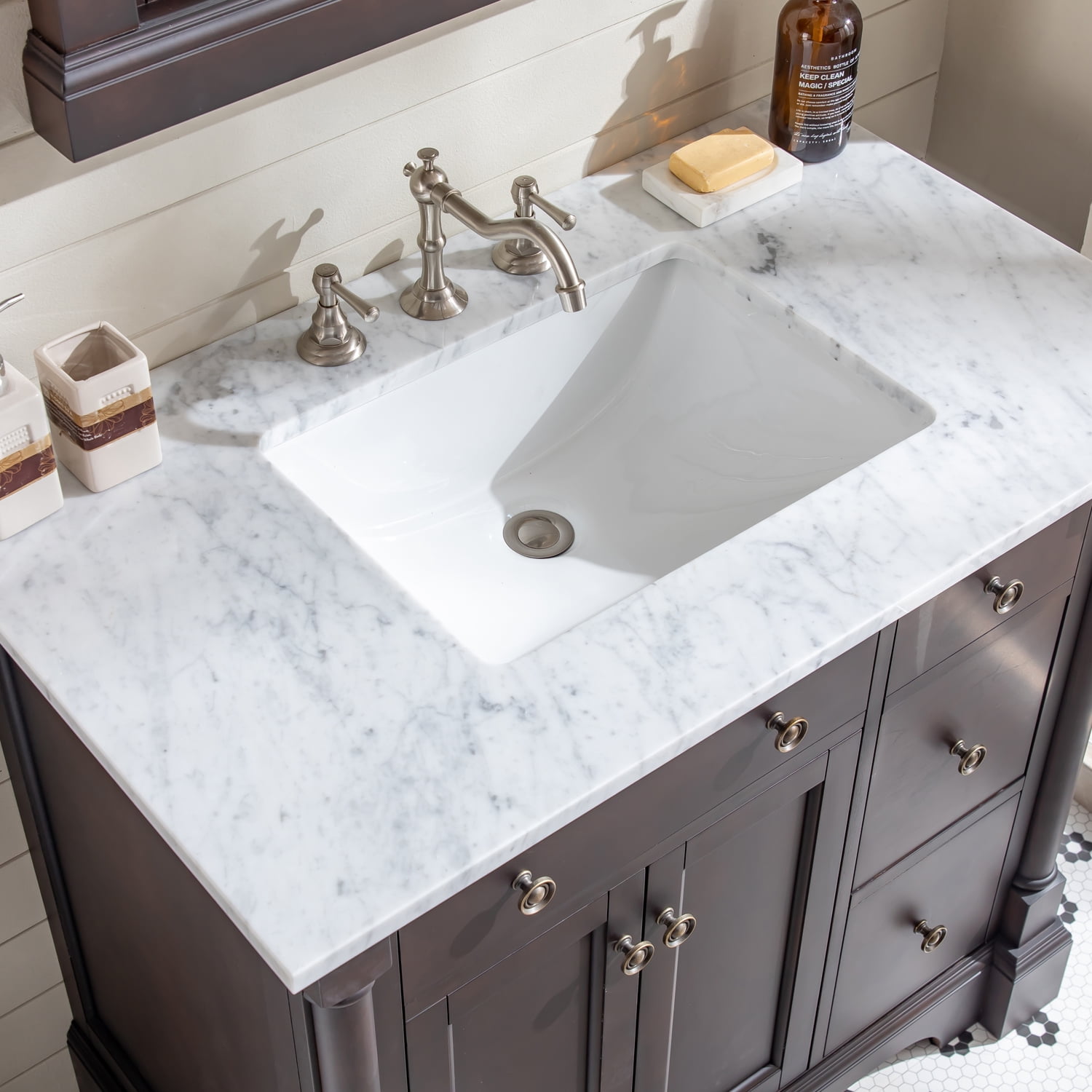 Eviva Preston 37 In Aged Chocolate Bathroom Vanity With White Carrara Marble Countertop And Undermount Sink Walmart Com Walmart Com Eviva Preston 37 In Aged Chocolate Bathroom Vanity With White Carrara Marble Countertop And Undermount Sink Walmart Com Walmart Com