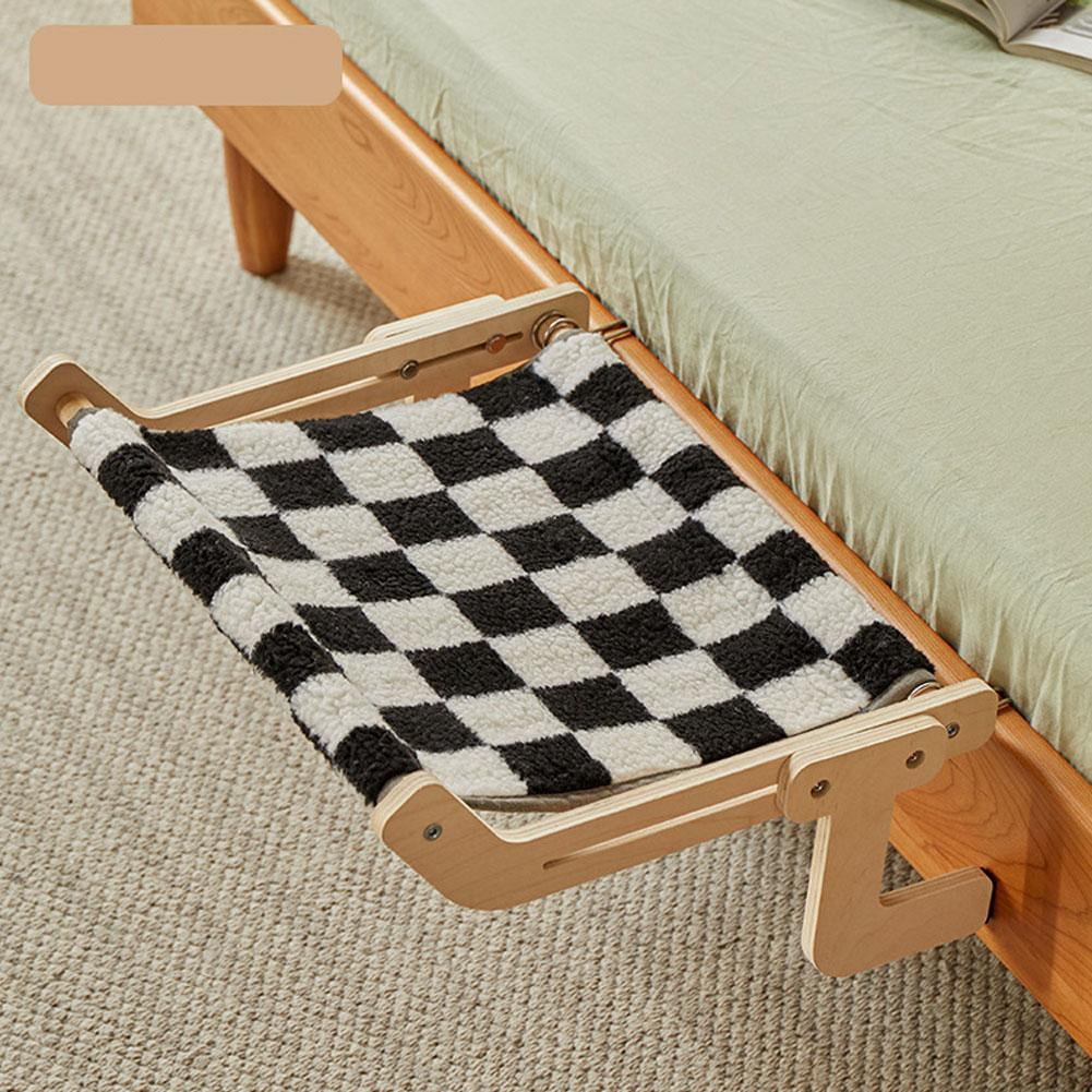 Adjustable Cat Window Perch Hammock with Wooden Board and Cotton Linen Fabric for Multiple Scenarios