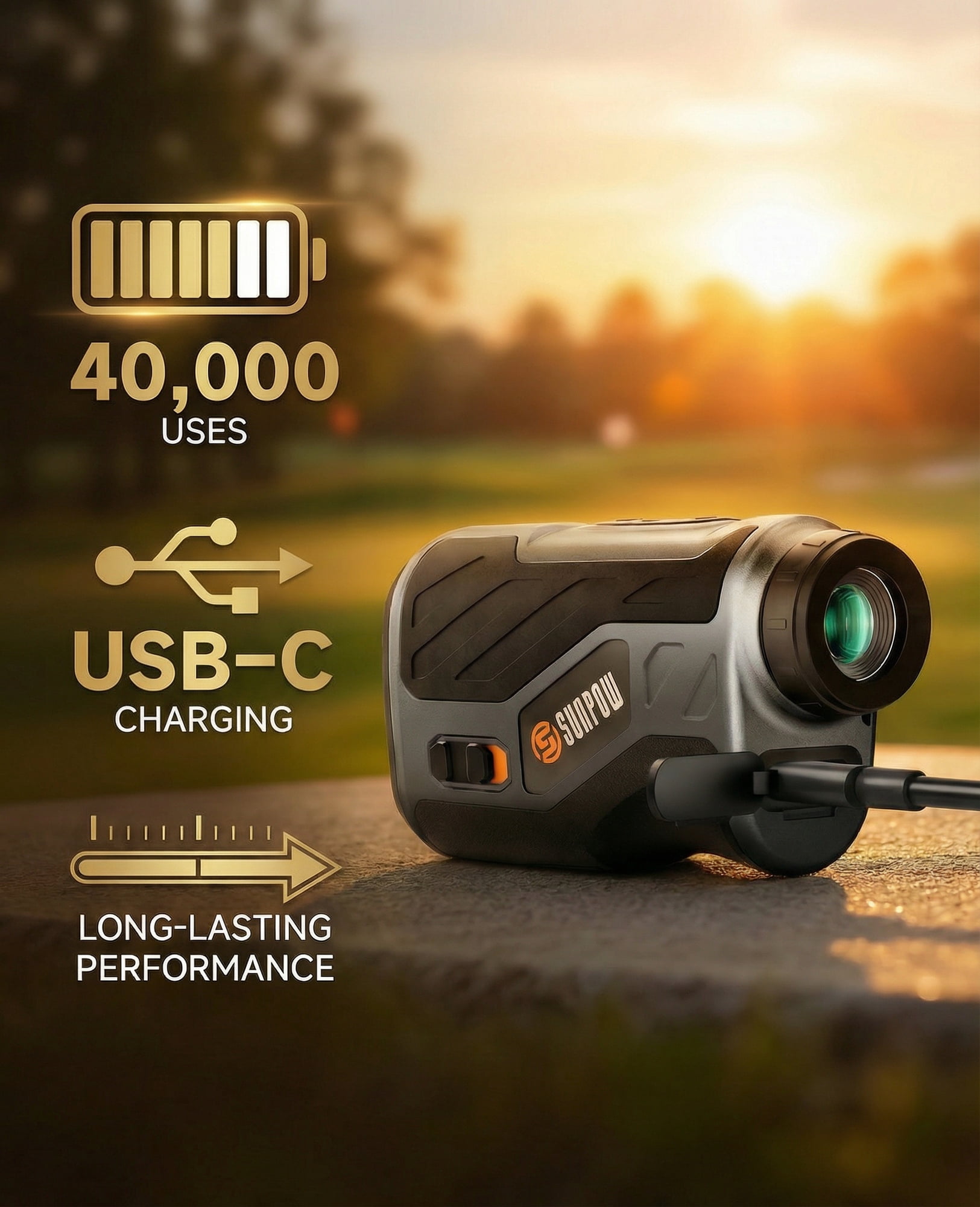 Golf Rangefinder with Slope 1200 Yards Laser Range Finder Golf, 7X Magnification Flag Pole Lock Vibration Rechargeable Magnetic Range Finder for Golf & Hunting