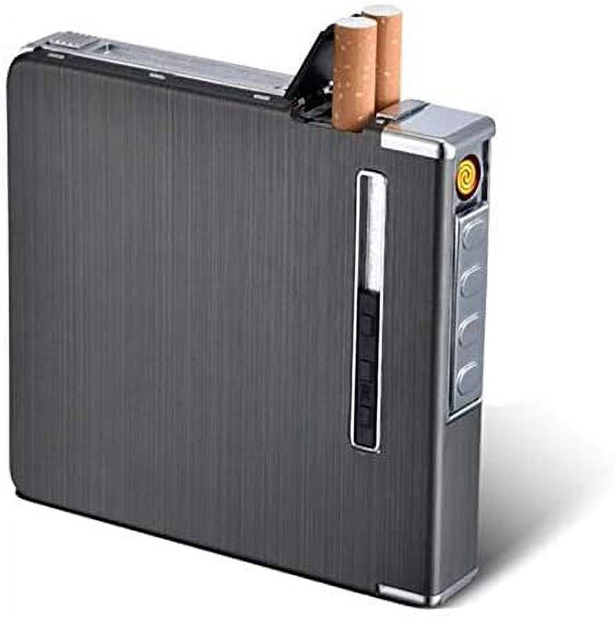 USB Rechargeable Electric Built-in Flame Less Lighter Cigarette Case Automatic Ejection