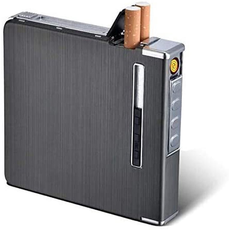 USB Rechargeable Electric Built-in Flame Less Lighter Cigarette Case  Automatic Ejection