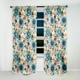 thumbnail image 4 of Designart "Floral Harmony In Blue And Pink" Botanical Traditional Curtain, Floral Single Panel, 4 of 6