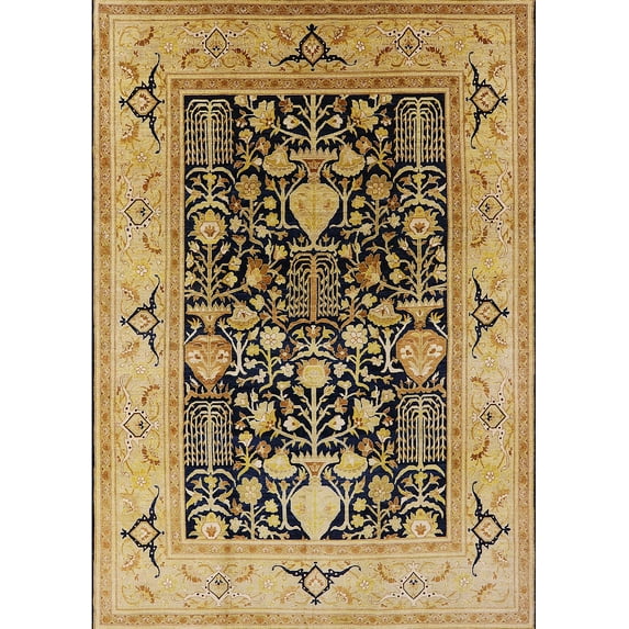 Ahgly Company Indoor Rectangle Mid-Century Modern Yellow Orange or Orange Yellow Orange Oriental Area Rugs, 3' x 5'