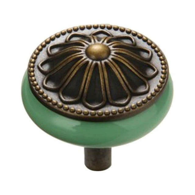 GROWTH TANK Vintage Céramique Rond Armoire Tirer Boutons Vert