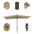 thumbnail image 4 of CHYVARY 10 x 6.5ft LED Outdoor Patio Rectangular Table Umbrellas for Deck, Poolside and Garden,Sand, 4 of 8