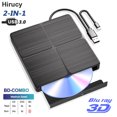 thumbnail image 2 of External Bluray DVD Drive USB 3.0 Portable 3D BD-Combo Player Reader CD DVD Burner for Laptop PC Computer Notebook Windows 11 black, 2 of 6