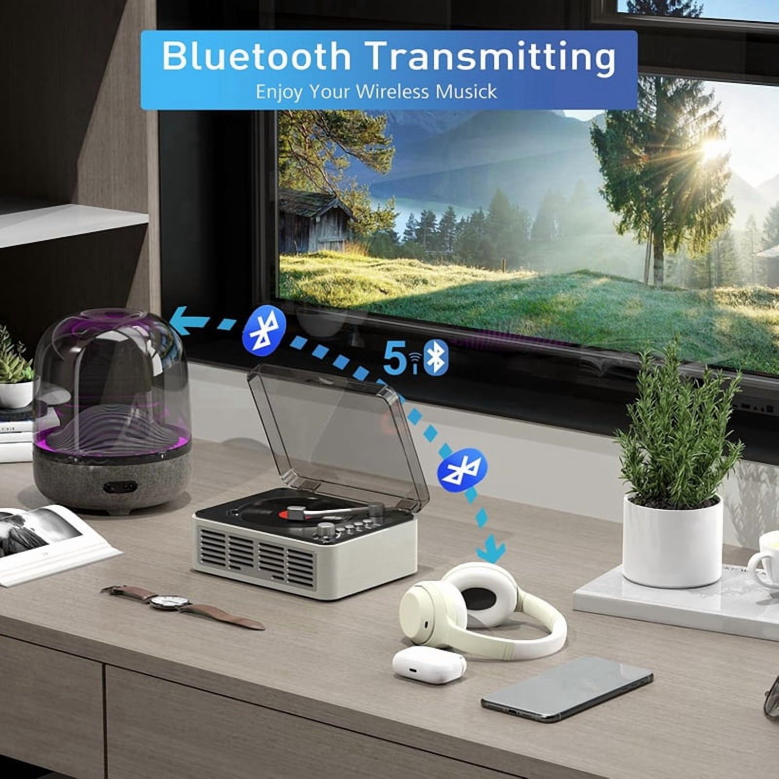 Multifunction Bluetooth CD Player HiFi Sound Music Player Speaker,Support AUX/USB/FM Radio for Home,Office US Plug A