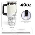 thumbnail image 2 of 40 oz Insulated Tumbler with Handle, Leak-Proof Straw Lid, Stainless Steel Travel Mug for Car & Road Trips - Santorini Black & White Greece, 2 of 6