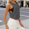 thumbnail image 2 of Aihuaihua Side Armhole Tank Tops for Women, Workout Sport Athletic Yoga Running Gym Loose Crop Sleeveless Shirts Dark Gray L, 2 of 7