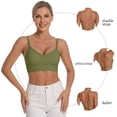 thumbnail image 5 of Women's Back Bra, Racerback Bra, Daily Pullover Bra, Wireless Seamless Bra, Soft Comfort Bra, Supportive Smoothing Bra, Women's Everyday Underwear for Daily Wear | TruBelle,Green L, 5 of 8