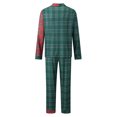thumbnail image 3 of Family Matching Christmas Pajamas Set with Dog Green Red Plaid Button Down Long Sleeve Sleepwear, 3 of 8