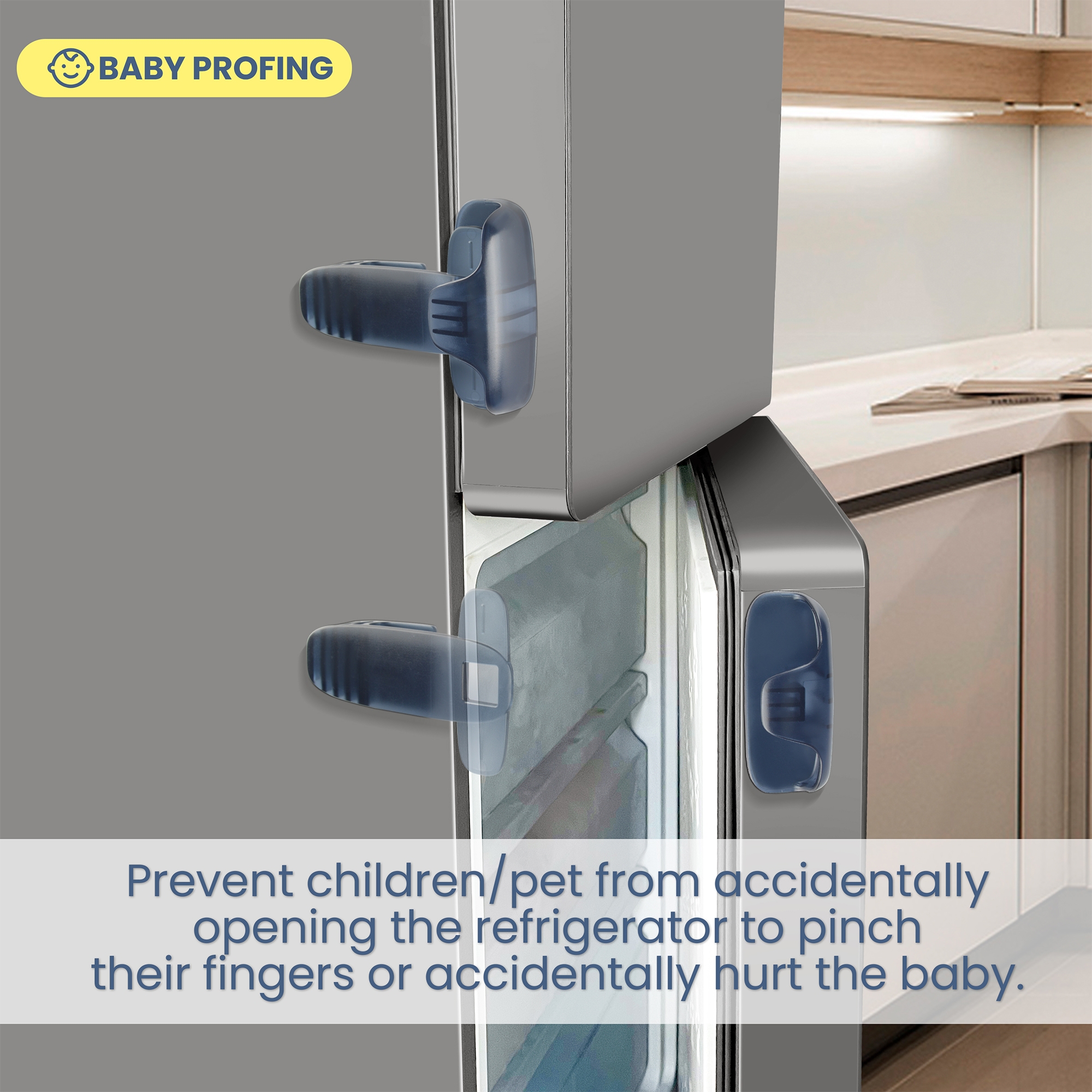 Refrigerators Lock, Child Proof Adhesive Fridge Freezer Lock for