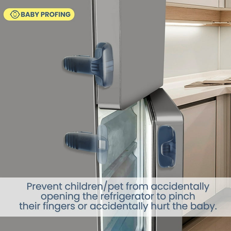 Baby Drom Refrigerator Lock, Ideal for Child Proof Fridge Lock and Freezer Door Lock, Easy to Install and Use Fridge Locks for Kids No Tools Need or