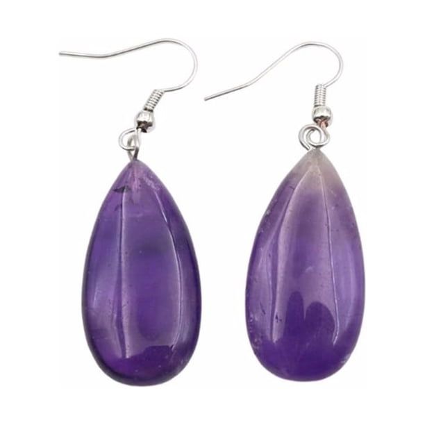 Guardurnaity 1 par de pendientes colgantes de cristal Natural de estilo informal para mujer, pendientes colgantes para banquete de boda para niñas, Ropa, zapatos y accesorios Miscelánea Púrpura