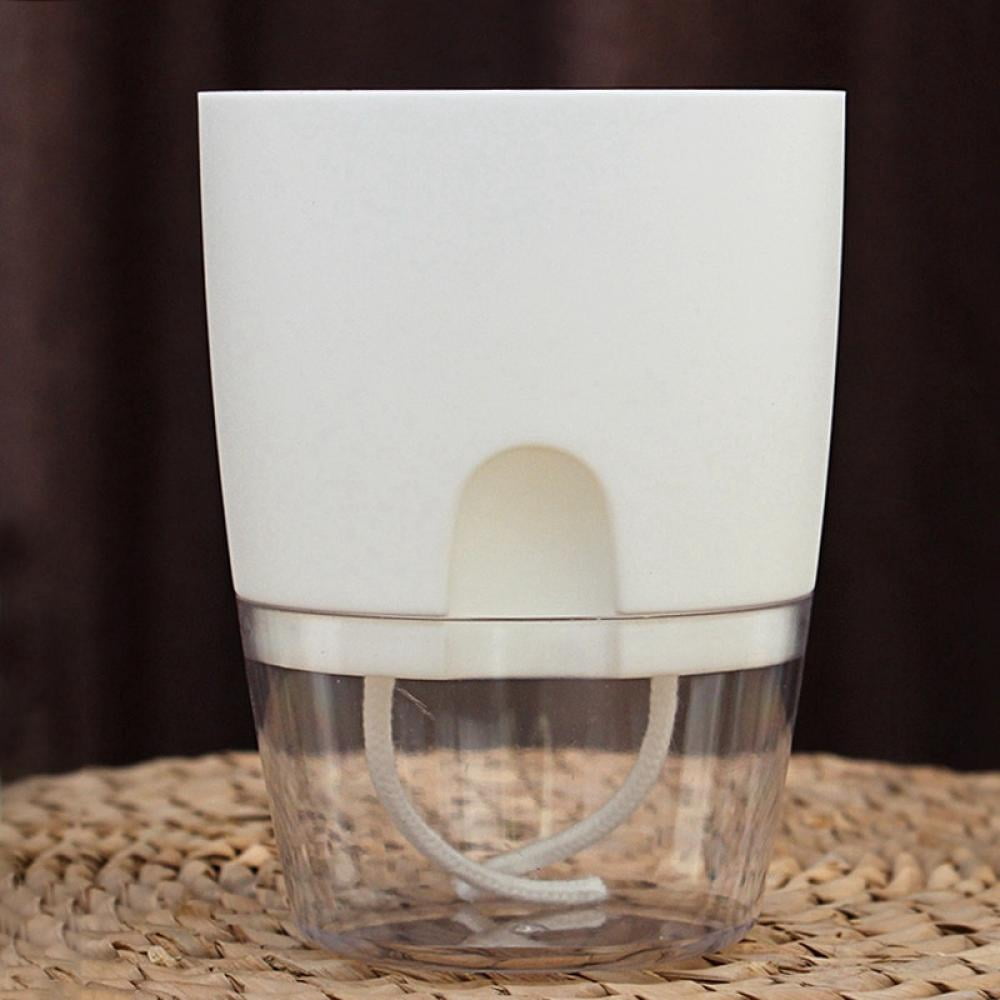 Water Rope Pot 2 Layer Self Watering Round Plant Pot with Cotton Rope Flower Planter ...