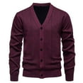thumbnail image 5 of DHFJKG Men's Knit Jacquard Sweaters Cardigan Buuton Up Deep V-Neck Regular Fit Knitwear Jackets Coat With Pockets Business Work Casual Dress Solid Color Leisure Outerwear, 5 of 7