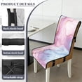 thumbnail image 6 of TSOVTHRID Marble Texture Print Quilted Dining Chair Cushion Cover Non-Slip Water Resistant Chair Covers with Elastic Band Soft Seat Slipcovers for Home, Restaurant, Set of 1, 6 of 7