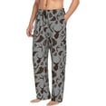 thumbnail image 6 of Sigee Brown Moose with Pinecones print Men's Pajama Pants Lounge Sleep Bottoms with Elastic Waistband and Pockets-XX-Large, 6 of 6