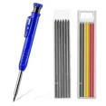thumbnail image 1 of Crayon de Charpentier Solide Taille-Crayon Intégré Adapté pour Kit de Marquage Mécanique d'Architecte Menuiserie 1 Stylo 2 Recharges, 1 of 6