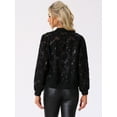thumbnail image 4 of DARING DIVA Sequin Zipper Sparkly Party Bomber Jacket XS Black, 4 of 6