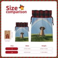 thumbnail image 3 of Rocae Elephant Dog Print Christmas Drawstring Linen Gift Bag with Drawstrings Treat Bag Goody Present Bags for Christmas Party Favor, 3 of 8