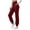 Burgundy, variant on TEAJOPSUU Womens High Waist Joggers V Shaped Waistband Tummy Control Cuffed Ankle Side Pocket Athletic Pants for Yoga Gym Everyday Running Brown
