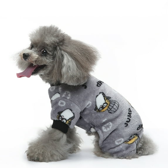 Fleece Dog Pajamas Winter Warm Puppy Clothes Pjs for Small Dogs Girls Pet Pjs Sweater Outfit Soft Doggy Jumpsuit Costume Cat Clothing Coats