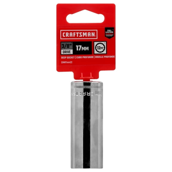 Craftsman 17 mm X 3/8 in. drive Metric 12 Point Deep Socket