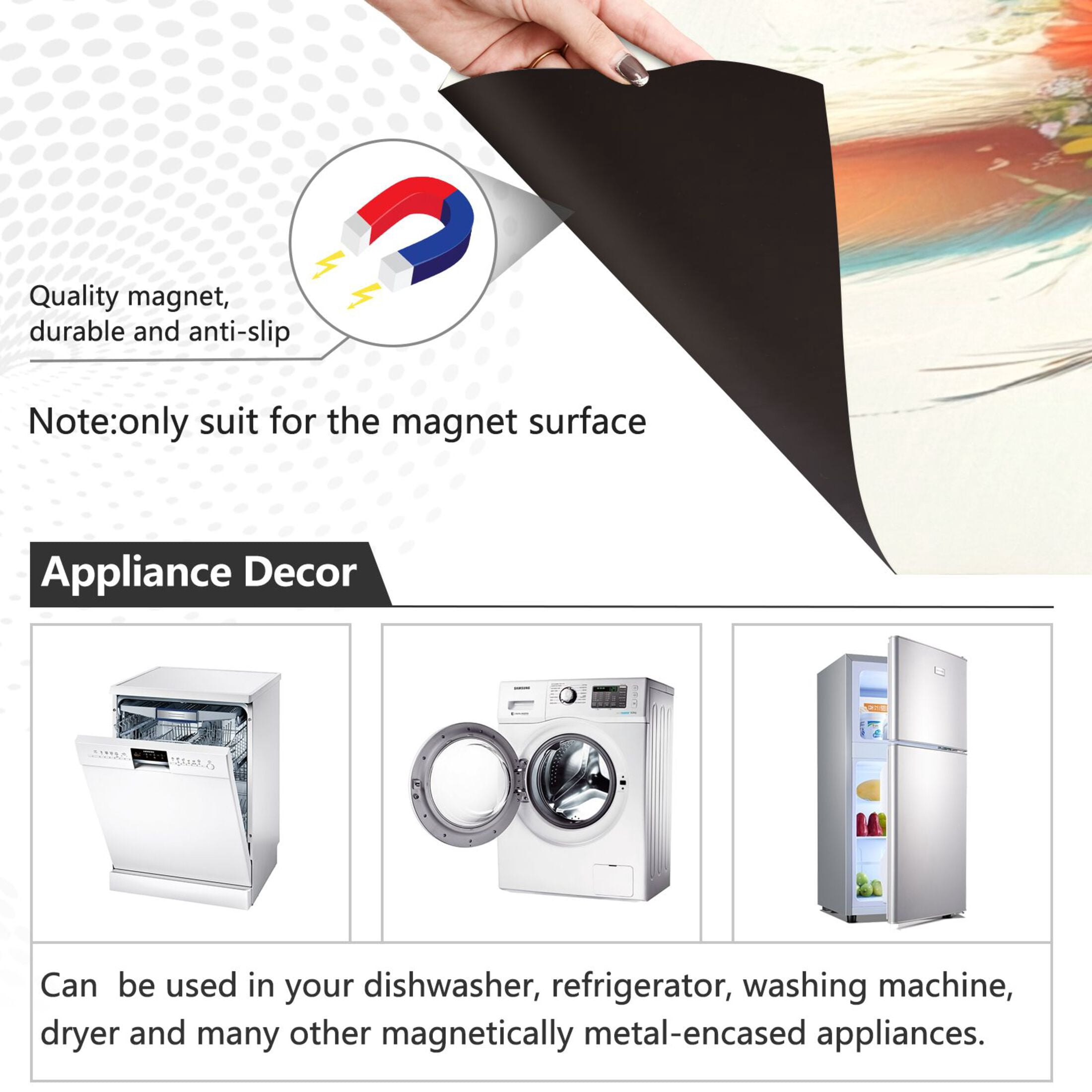 Dishwasher Magnetic Sticker 23x26 Inch Refrigerator Magnetic Sticker Washing Machine Magnetic Sticker Kitchen Panel Magnetic Sticker Home Decor Super Lovely Smiling Bunny