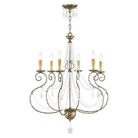 51906-36 Livex Lighting Isabella - 6 Light Chandelier in French Country Style - 26.5 Inches wide by 32.75 Inches high     -Traditional Installation