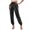 Black, variant on Women's Fashion Color Elastic Waist Pocket Shiny Pencil Pants Loose Leg Tight Casual Pants, Size S-2XL