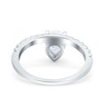 thumbnail image 3 of Simulated Cubic Zirconia Size-5 Teardrop Art Deco Pear Wedding Engagement Bridal Ring Round 925 Sterling Silver, 3 of 7