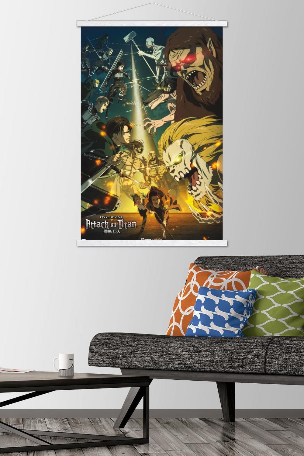 Attack on Titan: Season 4 - Key Visual 3 Wall Poster with Magnetic Frame, 22.375" x 34"