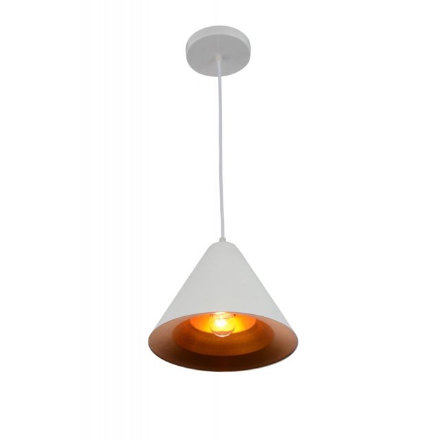 CWI Lighting Suspension à 1 Lumière avec Fini Blanc Mat et Or