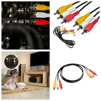 3 FT Premium 3 RCA to 3 RCA Composite AV Cable - Yellow/Red/White, Gold-Plated Connectors for Audio & Video Transmission