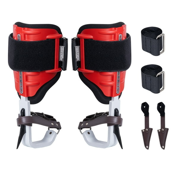 KFFKFF Aluminum Tree Climbing Spikes, Includes 1 Pair with Straps and Protective Guards, Supports up to 350lbs, Ideal for Arborists, Hunters, and Fruit Harvesting, in Red